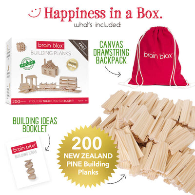 Brain Blox Natural <br>Wood Building Planks